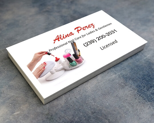 Alina Perez Nail Care Business Cards naples FL