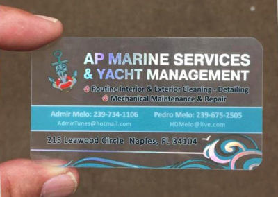 Quality Clear Plastic Business Cards Naples Fl Ap Marine Services