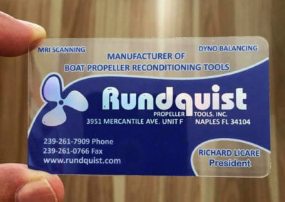 Quality Clear Plastic Business Cards Naples Fl Rundquist Propeller