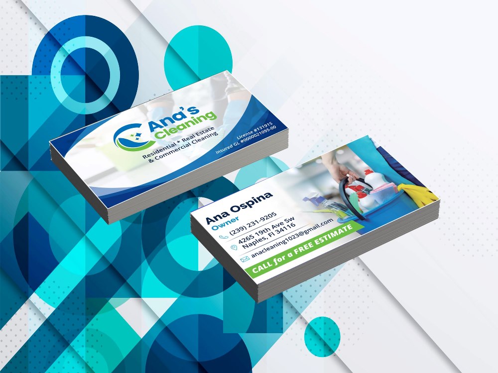 business cards - ana ospina - cleaning services naples
