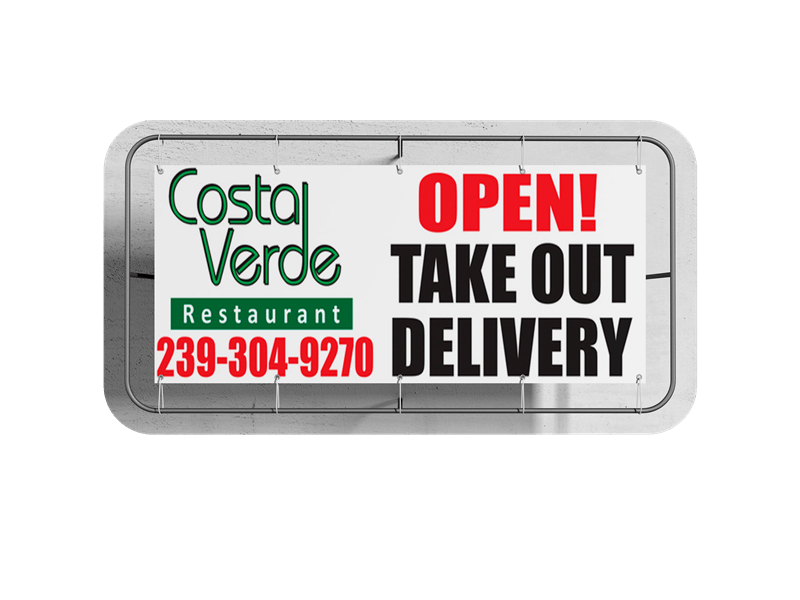 Costa Verde Restaurant Custom Business Vinyl Banner