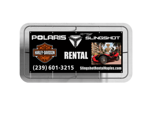 Custom Business Vinyl Banner Slingshot Rental