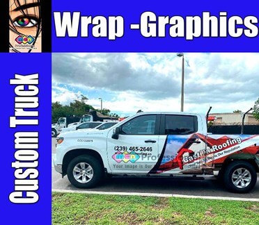 custom pickup truck wrap and graphics