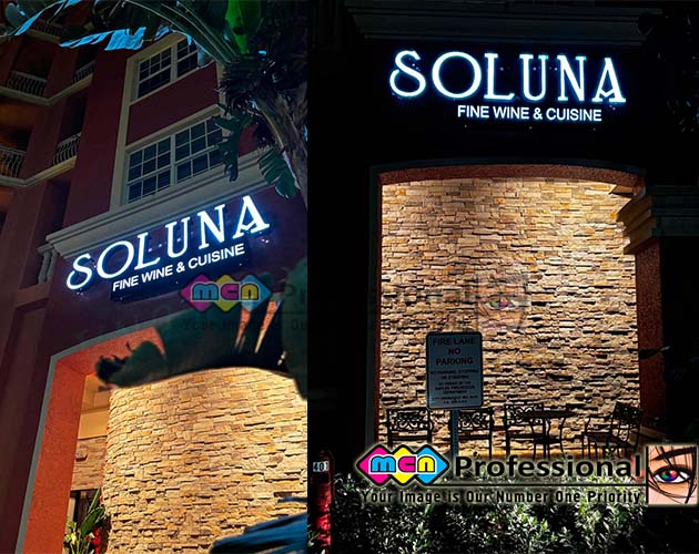 illuminated letter signs soluna