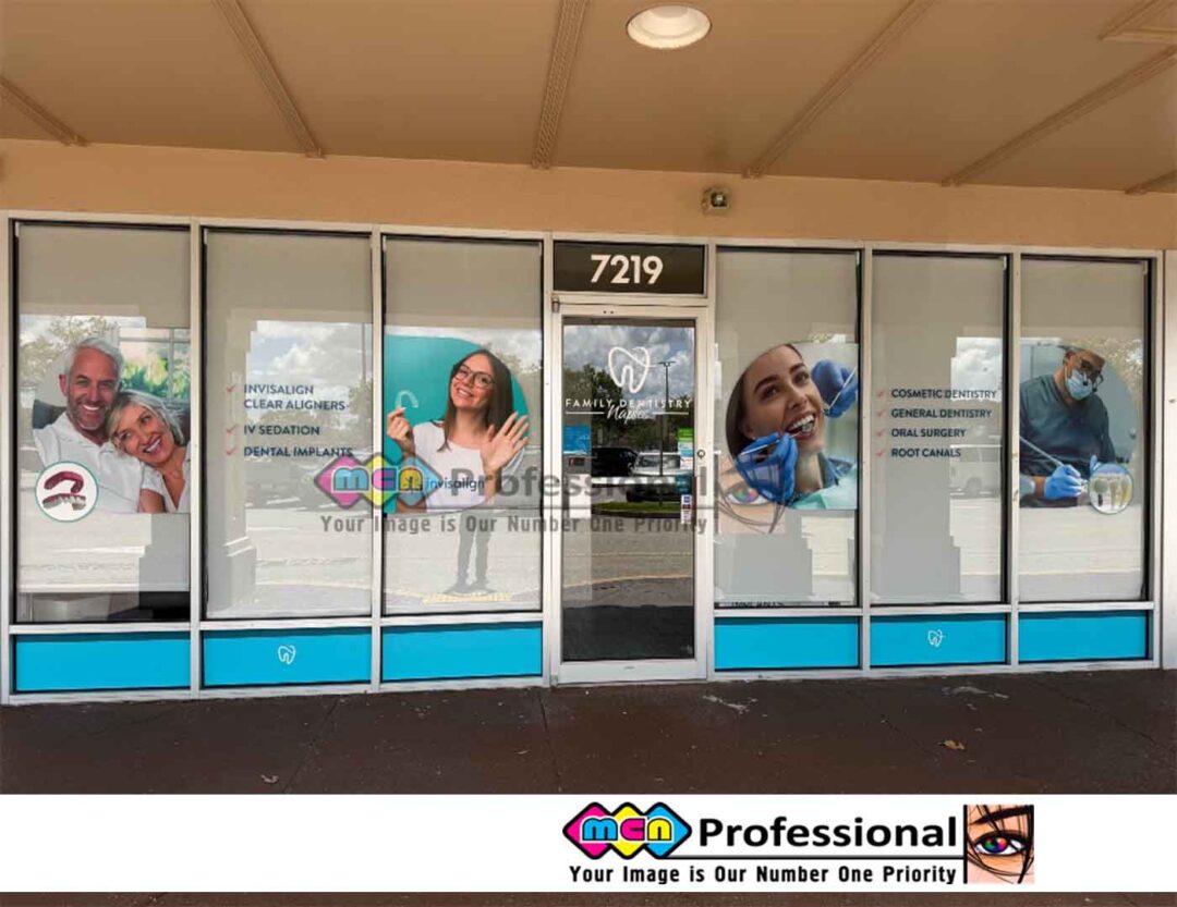 vinyl windows graphics - family dentristy 1